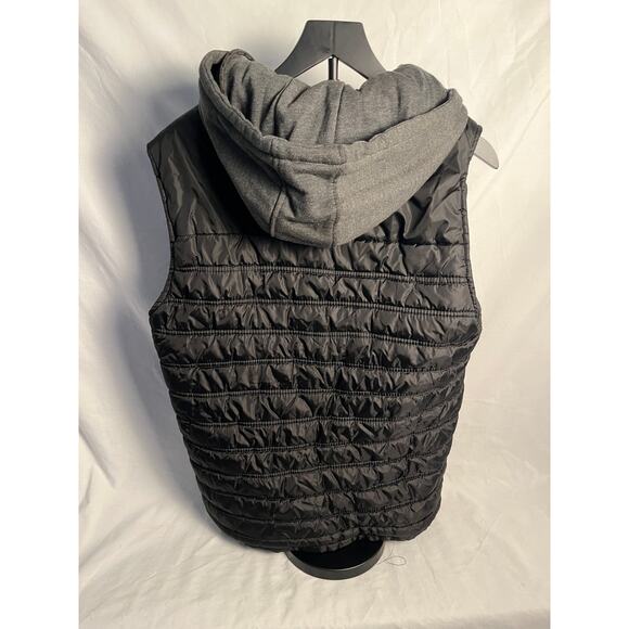 Ecko Unltd Black Puffer Vest Size M Hooded Zip Front Streetwear Jacket Men's - Picture 2 of 6